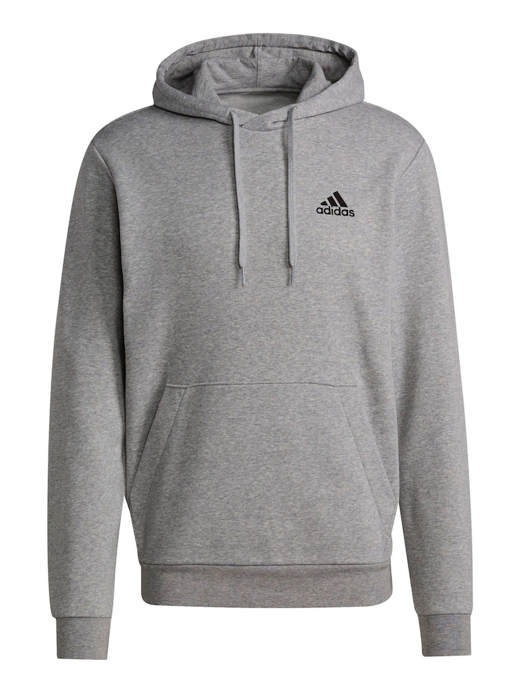 adidas Grey Essential Fleece Hoodie - Image 6 of 6