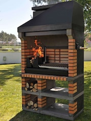 Movelar Brown Garden Pan American Plus XL Barbecue with Wood Fired Brazier - Image 1 of 7