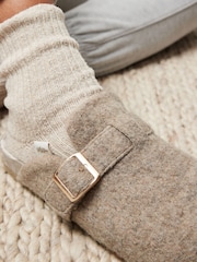 Laura Ashley Grey Felt Clog Mule Slippers - Image 2 of 7