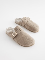 Laura Ashley Grey Felt Clog Mule Slippers - Image 3 of 7