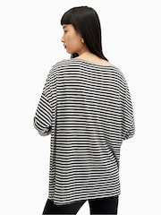 AllSaints Black Stripe Rita T-Shirt - Image 2 of 6