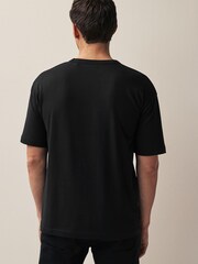 Santa Skull Black Print Christmas T-Shirt - Image 2 of 6