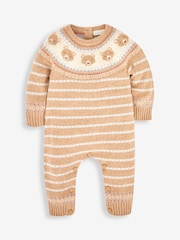 JoJo Maman Bébé Baby Bear Fair Isle Pattern Knitted All-In-One - Imagen 1 de 3