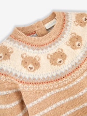 JoJo Maman Bébé Baby Bear Fair Isle Pattern Knitted All-In-One - Imagen 2 de 3