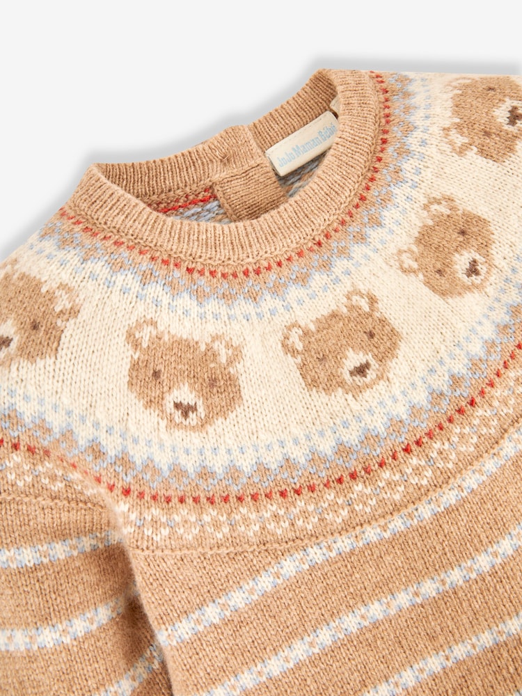 JoJo Maman Bébé Baby Bear Fair Isle Pattern Knitted All-In-One - Imagen 2 de 3