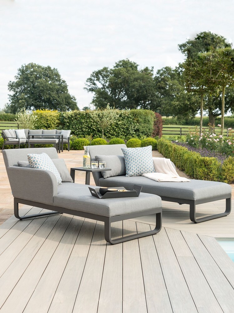 Maze Grey Garden Unity Double Sun Lounger - Image 1 of 5