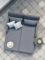 Maze Grey Garden Unity Double Sun Lounger - Image 4 of 5