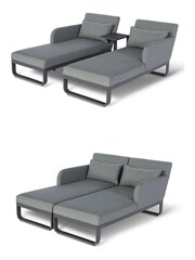 Maze Grey Garden Unity Double Sun Lounger - Image 5 of 5