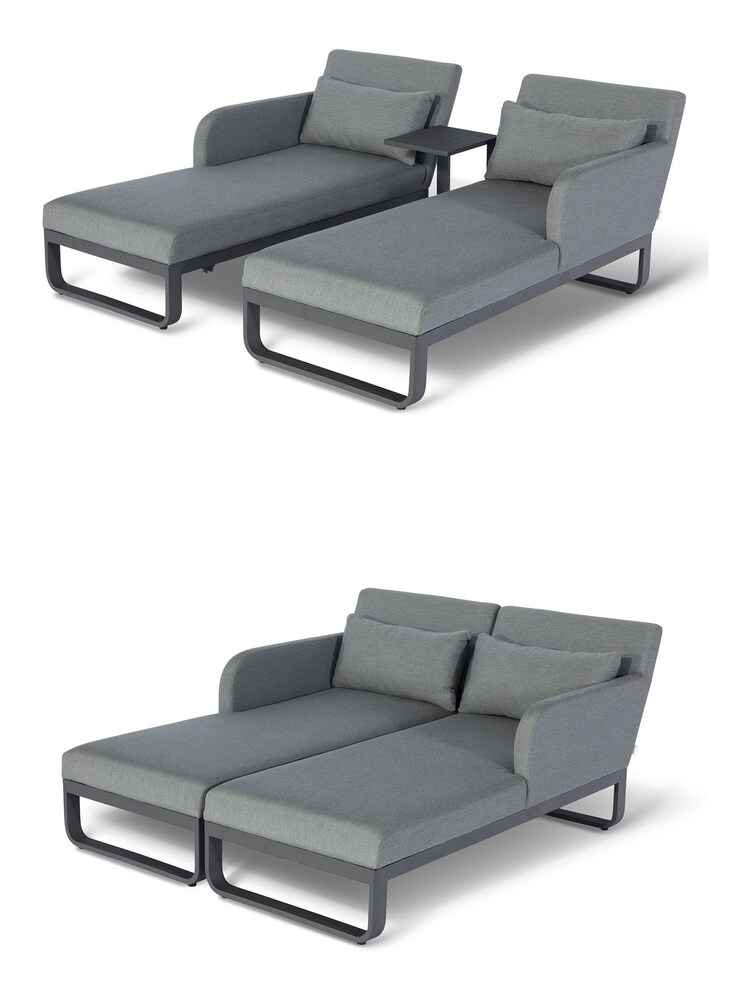 Maze Grey Garden Unity Double Sun Lounger - Image 5 of 5