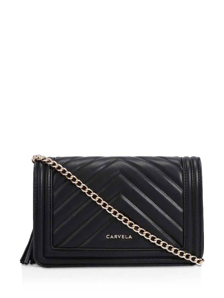 Carvela Black Lara Tassel Flapover Bag - Image 2 of 5