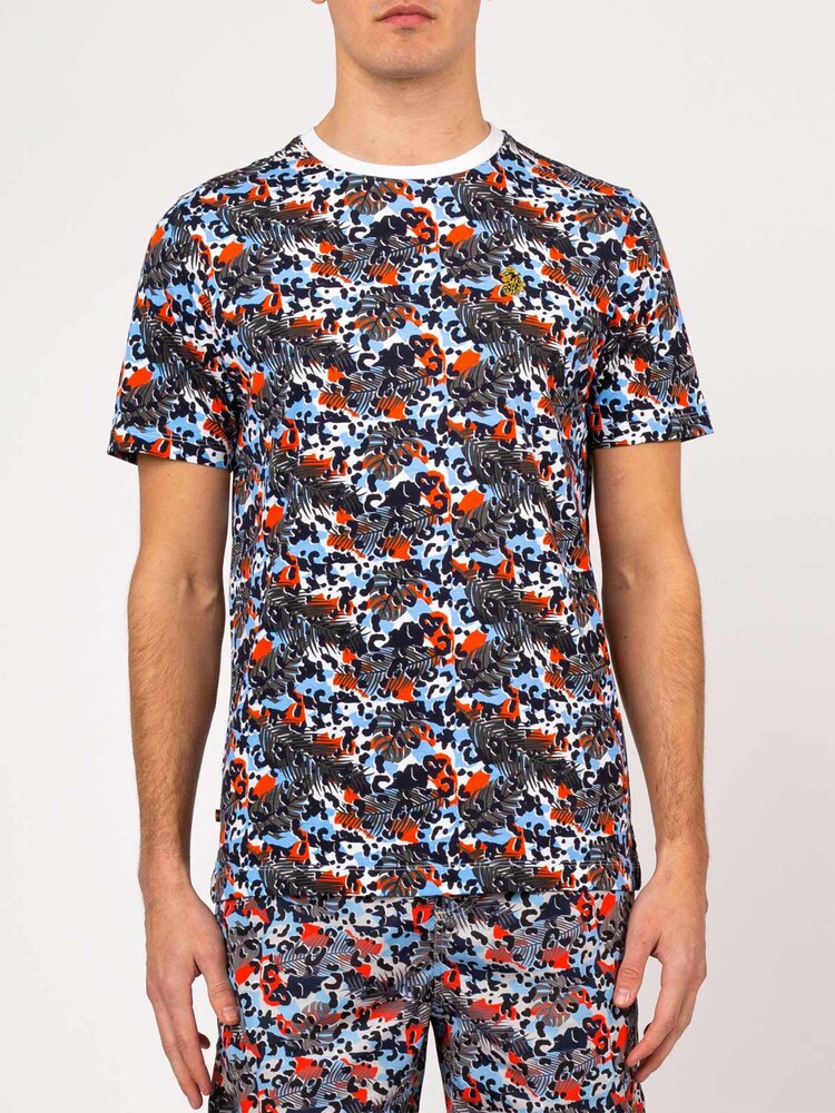 Luke 1977 Blue Tropical Sky Mix Camo 100% Cotton T-Shirt - Image 1 of 5