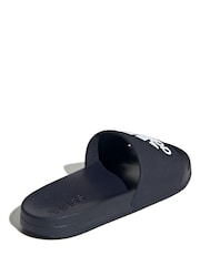 adidas Blue Sportswear Adilette Shower Slides - Image 4 of 9