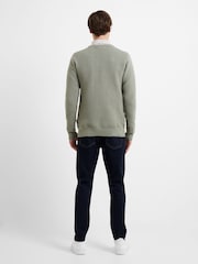 French Connection Green Shadow Ottoman 100% Cotton Crew Neck Jumper - Image 3 of 4