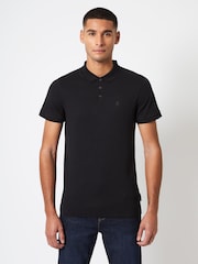 French Connection Black Jersey Polo Shirt - Image 1 of 3