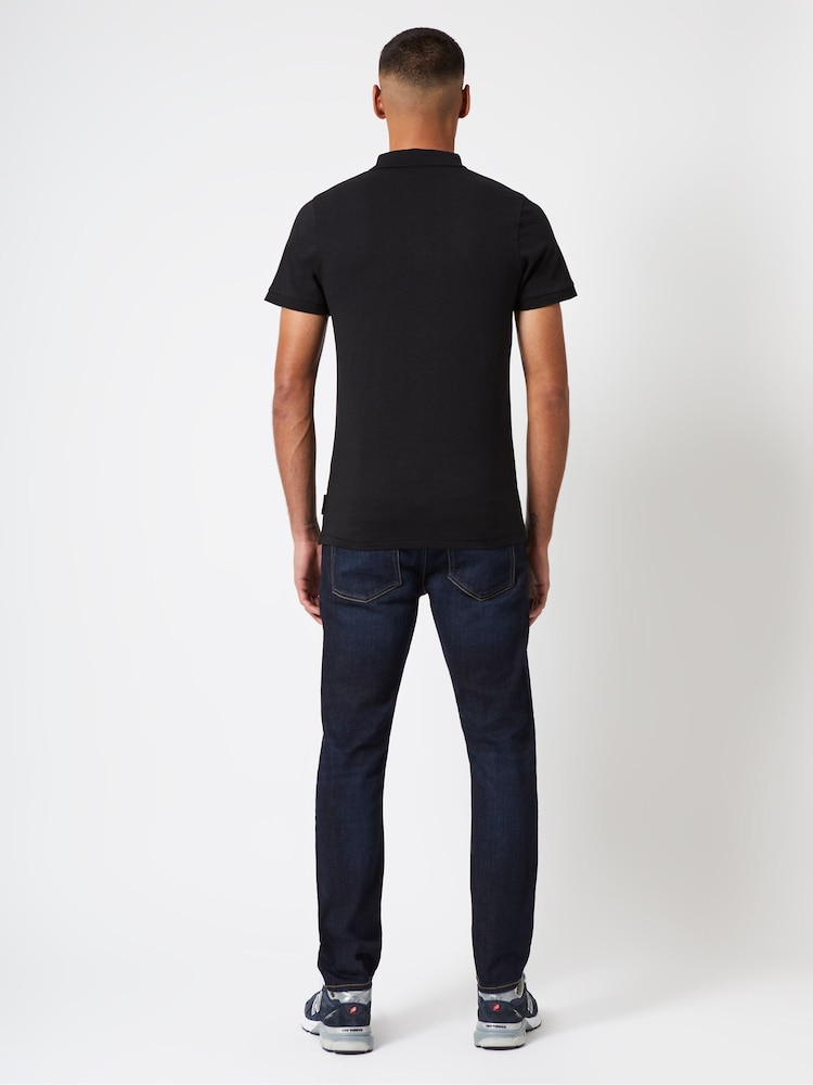 French Connection Black Jersey Polo Shirt - Image 2 of 3