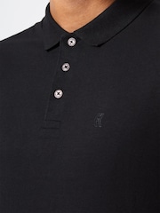 French Connection Black Jersey Polo Shirt - Image 3 of 3