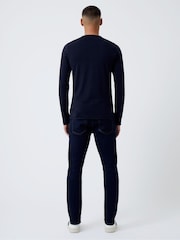 French Connection Blue Henley Long Sleeve T-Shirt - Image 2 of 3