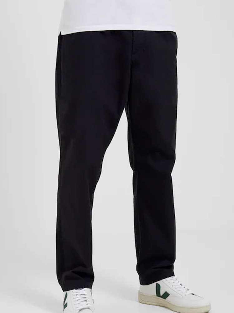 French Connection Black Peached 100% Cotton Straight Leg Trousers - Image 1 of 3