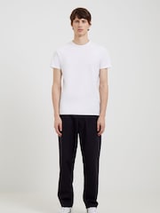 French Connection Black Peached 100% Cotton Straight Leg Trousers - Image 2 of 3
