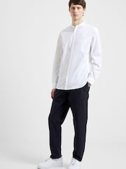 French Connection White Long Sleeve Grandad 100% Cotton Collar Shirt - Image 1 of 3