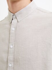 French Connection Sand Natural Linen Long Sleeve Shirt - Image 2 of 2
