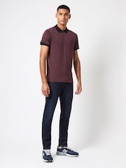 French Connection Brown Contrast Collar Polo Shirt - Image 2 of 4