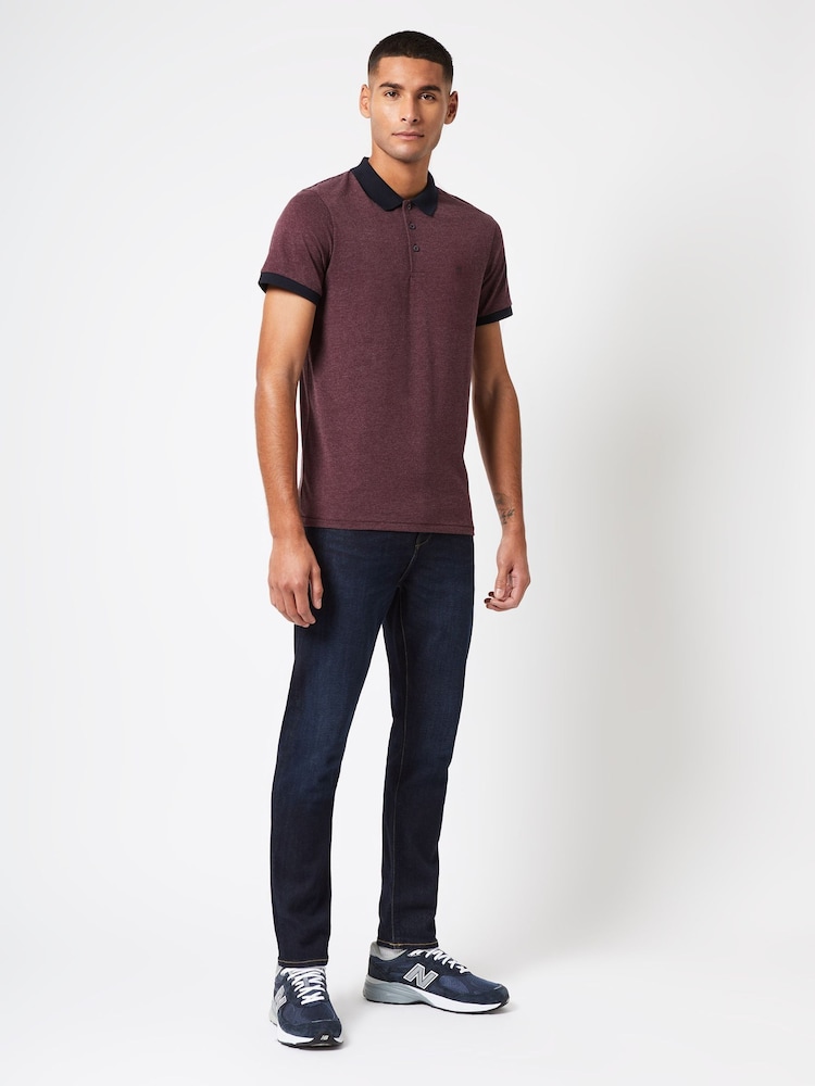 French Connection Brown Contrast Collar Polo Shirt - Image 2 of 4