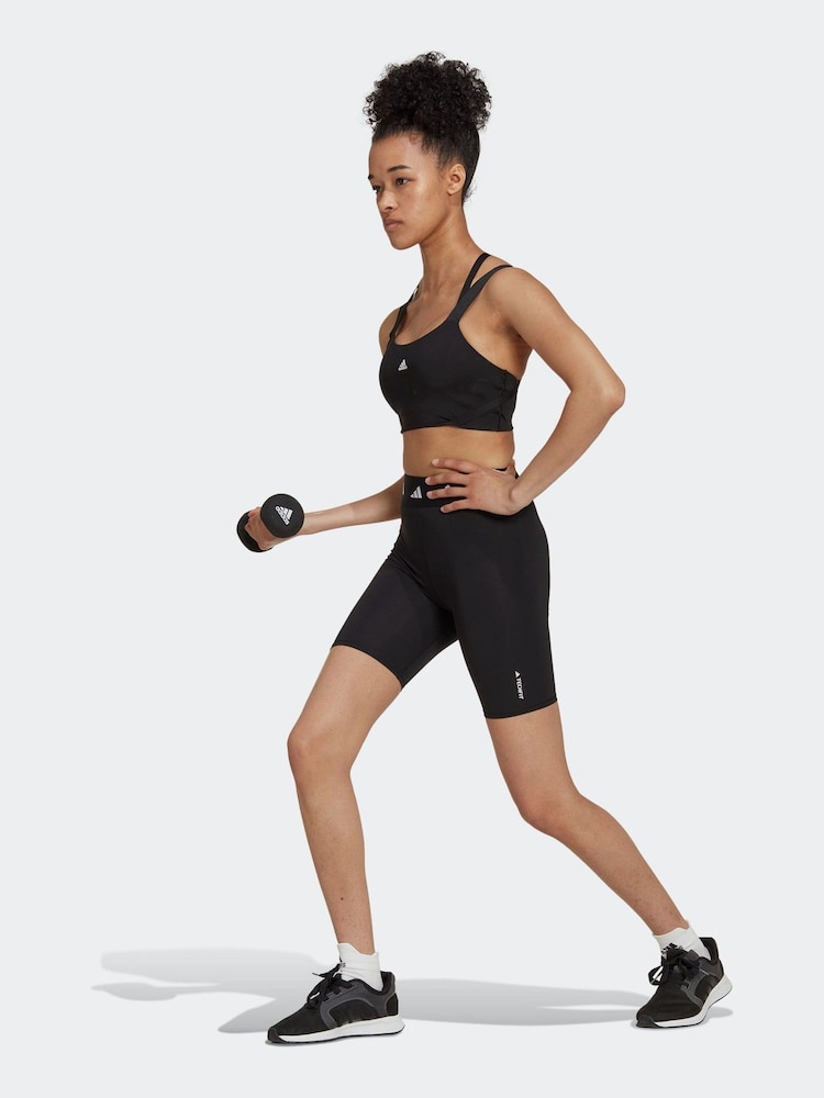 Schwarz - adidas Techfit Radlerhosen - Bild 2 von 6