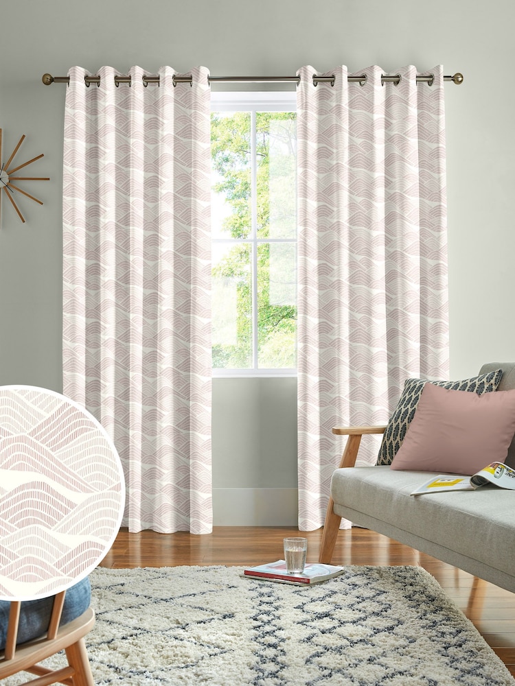 MissPrint Dusty Pink Frontier Made to Measure Curtains - Image 1 of 9 MissPrint Dusty Pink Frontier Made to Measure Curtains - Image 1 of 9