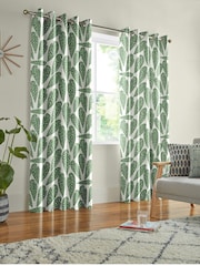 MissPrint Foliage 100% Cotton Tropics Made to Measure Curtains - Image 2 of 9