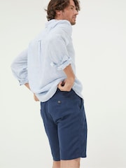 FatFace Blue Linen Flat Front Shorts - Image 2 of 4
