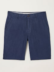 FatFace Blue Linen Flat Front Shorts - Image 4 of 4