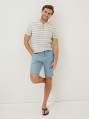 FatFace Blue Linen Flat Front Shorts - Image 1 of 5