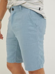 FatFace Blue Linen Flat Front Shorts - Image 3 of 5