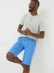 FatFace Blue Mawes Bird Embroidery Shorts - Image 1 of 4