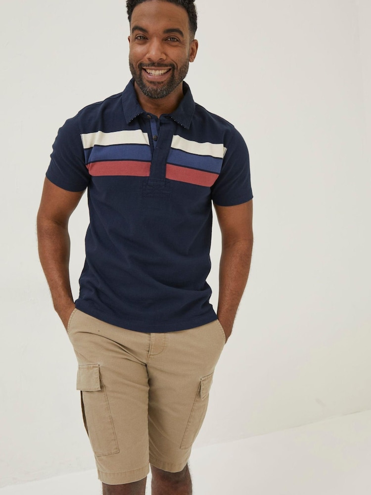 FatFace Blue Chest Stripe Rugby Shirt - Image 1 of 5
