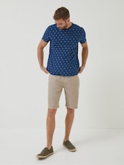 FatFace Indigo Blue Geo Print T-Shirt - Image 2 of 6