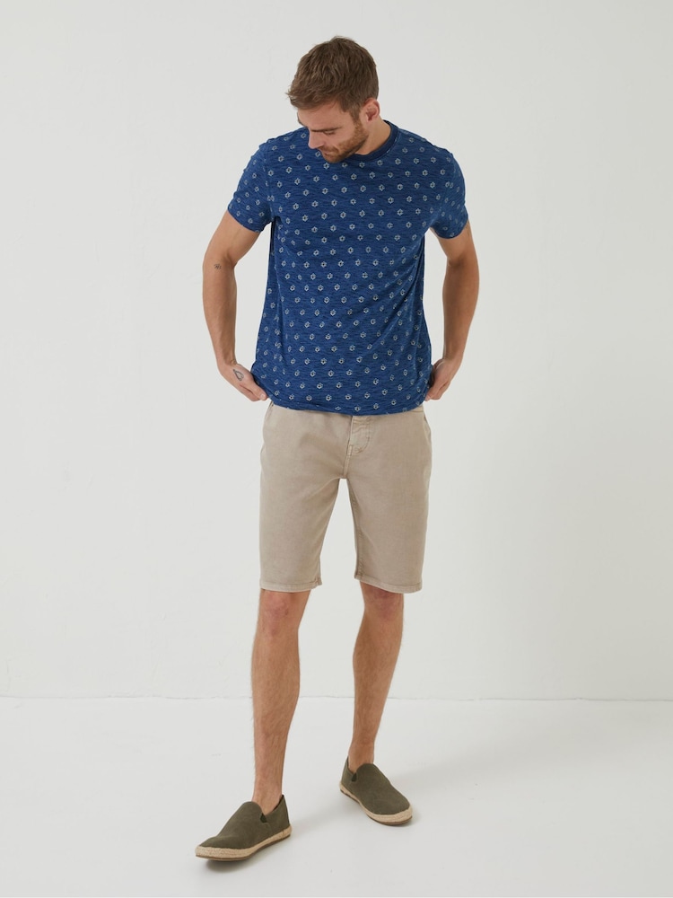 FatFace Indigo Blue Geo Print T-Shirt - Image 2 of 6