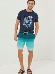 FatFace Green Camber Ombre Swim Shorts - Image 4 of 5