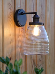 Laura Ashley Black Ainsworth Outdoor Wall Light - Image 1 of 4