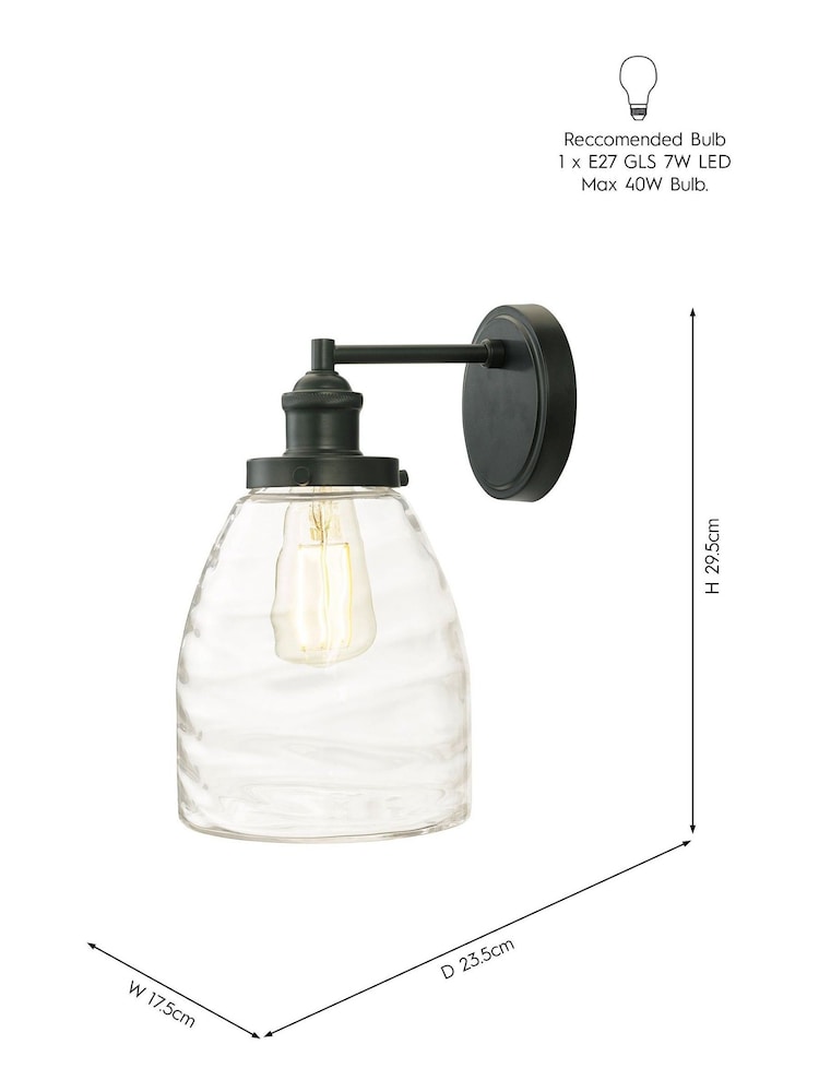 Laura Ashley Black Ainsworth Outdoor Wall Light - Image 4 of 4