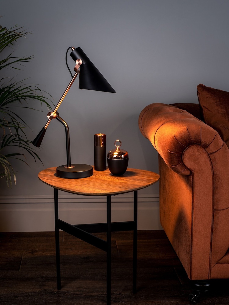 Dar Lighting Silver Serge Task Table Lamp - Image 1 of 3