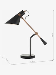 Dar Lighting Silver Serge Task Table Lamp - Image 3 of 3