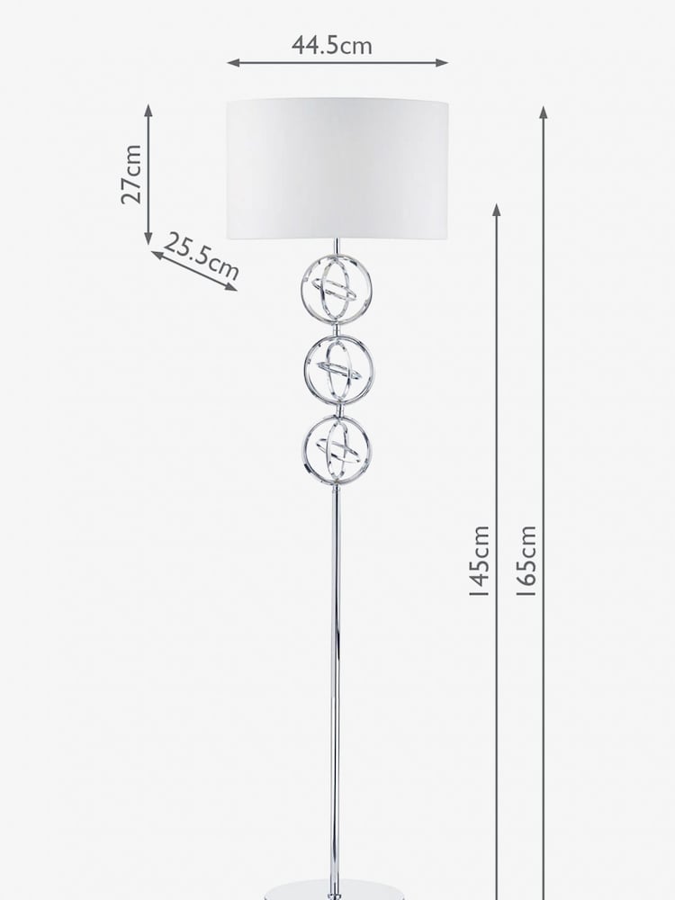 Dar Lighting Chrome Venus Floor Lamp With Shade - Image 6 of 6
