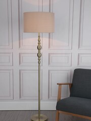 Dar Lighting Chrome Alicante Floor Lamp With Shade With Shade - Image 1 of 6