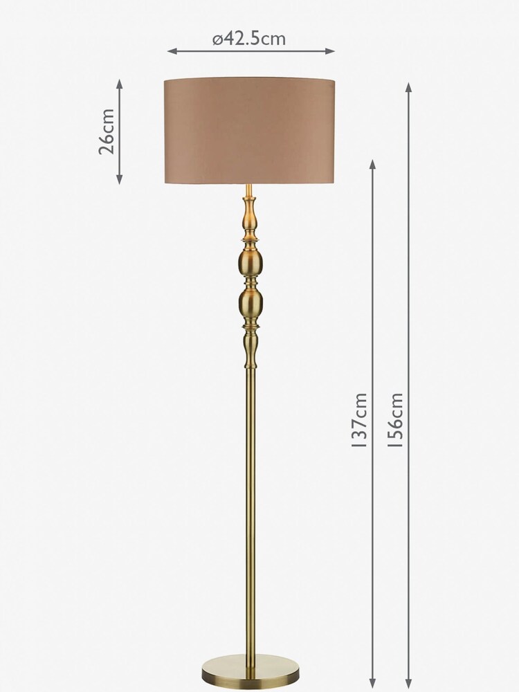 Dar Lighting Chrome Alicante Floor Lamp With Shade With Shade - Image 6 of 6