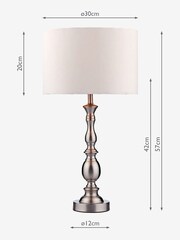 Dar Lighting Chrome Alicante Ball Table Lamp Satin Chrome With Shade - Image 4 of 7