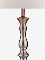 Dar Lighting Chrome Alicante Ball Table Lamp Satin Chrome With Shade - Image 6 of 7