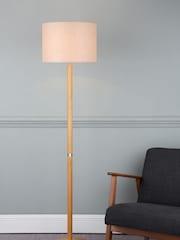 Dar Lighting Natural Dar Ava Wood Floor Lamp With Shade - Image 1 of 4