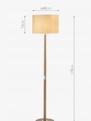 Dar Lighting Natural Dar Ava Wood Floor Lamp With Shade - Image 4 of 4